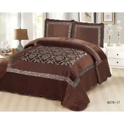 Set cuvertura catifea cu paiete + 2 fete de perna