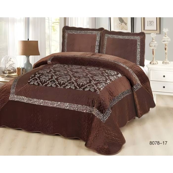 Set cuvertura catifea cu paiete + 2 fete de perna