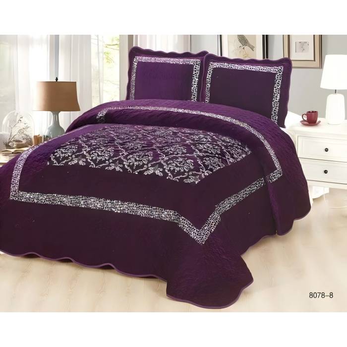 Set cuvertura catifea cu paiete + 2 fete de perna